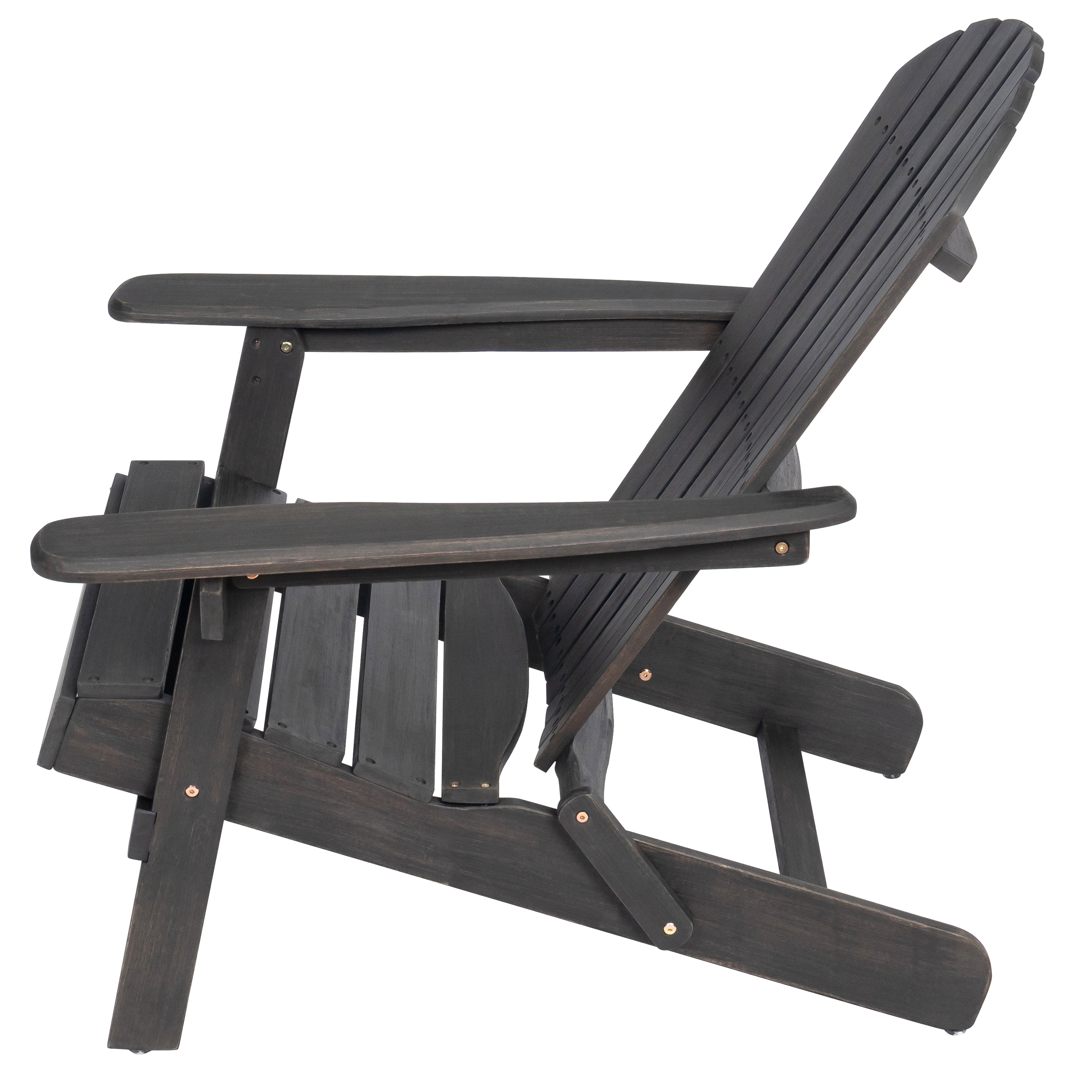 Folding Adirondack Chair, Outdoor Acacia Wood Patio Chair for Garden, White