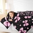 thumbnail image 3 of Erosebridal Bow Love Heart Twin Comforter Sets for Girls, Black Pink Bowknot Bedding Set for Women, Black Reversible, 2-Piece, 3 of 6