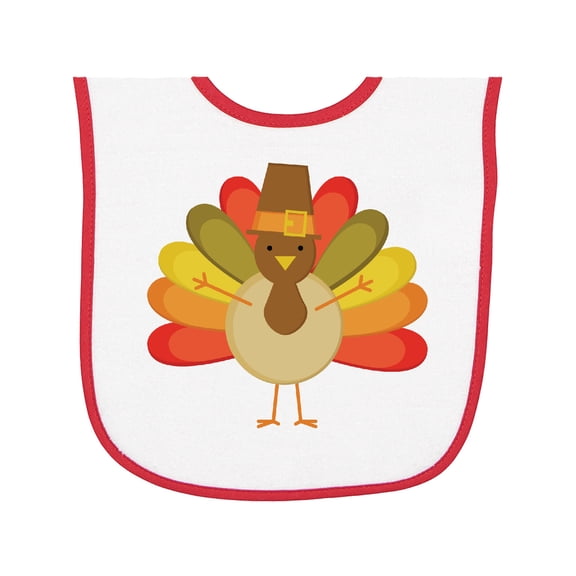 Inktastic Thanksgiving Pilgrim Turkey Holiday Baby Terry Cloth Bib