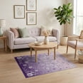 thumbnail image 3 of ODIKA Purple Pink Gradient Ombre Pastel Scatter Vine Furry Quilted Stain Resistant Low Profile for Dorm Room, Small Living Apartment, 3 of 7