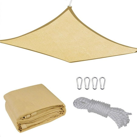 - 13'x10'Rectangle Sun Shade Sail Canopy Beach Lawn Cover Top w/ Rope