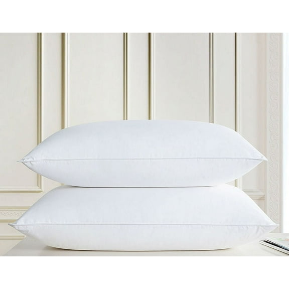 Twin Ducks "Valencia" Down Alternative Pillow, Standard Size (20" x 26"), 42 ounce Fill, White, 300 Thread Count Cotton Shell
