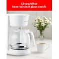 thumbnail image 2 of Betty Crocker 12-Cup Drip Coffee Maker with Heat Resistant Glass Carafe, Removable Filter Holder for No. 4 Cone Filters, Pause & Pour, Water Level Gauge, Non-Stick Warming Plate, BC-5729W, White, 2 of 7
