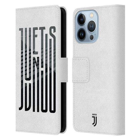 Head Case Designs Officially Licensed Juventus Football Club Graphic Logo View Leather Book Wallet Case Cover Compatible with Apple iPhone 13 Pro
