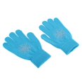 thumbnail image 1 of Ximing Padded Gloves for Skating Cycling Training , Blue Snowflower L, as described, 1 of 8