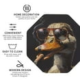 thumbnail image 3 of Lsque Modern Funny Duck Pattern 4" Drink Coasters Set of 4, PVC Leather Absorbent Coasters, Table Coaster Set Decorative Coffee Cup Coasters Housewarming Gift -Octagon, 3 of 6