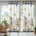 thumbnail image 5 of Outdoor Curtains for Patio Waterproof, Easter Bunny Outdoor Privacy Panels Grommet, Spring Botanical Flowers Flowers Eggs Check Blackout Outside Curtains for Porch/Cabana 54"x95", 2 Panels, 5 of 8