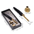 thumbnail image 2 of Vintage Calligraphy Pen Set Exquisite Feather Pen Pen Set Quill And Ink Set Calligraphy Set Gift for Beginners[Black], 2 of 9