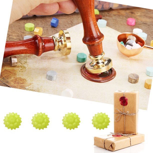Cuentas Luminosas De Cera Para Sellar Juego de partículas de cuentas de cera de sellado luminosas de 100 piezas para sello de sellado de bricolaje (amarillo)