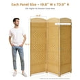 thumbnail image 5 of JOSTYLE 6ft. Tall Extra Wide Folding Privacy Screens with Diamond Double-Weave Room dividers and Freestanding Privacy Screens(Natural, 4-Panel), 5 of 5