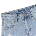 thumbnail image 5 of KIDSCOOL SPACE Big Girls Jeans Shorts,Ripped Rolled Cuff Hem Cute Summer Denim Pants,Light Blue,10-11 Years, 5 of 7
