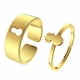 thumbnail image 1 of Anillo de acero inoxidable para mujeres hombres moda oro plata a juego anillos para parejas anillos conjunto ajustable joyería piña anillo amantes de la fruta joyería, 1 of 2