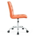 thumbnail image 4 of Hawthorne Collections Modern Faux Leather Mid Back Swivel Chair in Orange, 4 of 5