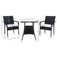 thumbnail image 5 of SAFAVIEH Laban Outdoor Patio 3 Piece Bistro Set, Black/White, 5 of 11