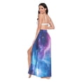 thumbnail image 3 of FORMRS Womens Long Sarong Beach Wrap Semi-Sheer Bikini Skirt Bathing Swimsuit Cover Up, Galaxy Pattern, 3 of 7