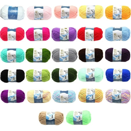 Holiday TimeMulti Color Warm DIY Milk Cotton Yarn Baby Sweater Yarn Knitting Children Hand Knitted Knit Blanket Crochet (Best Wool For Baby Blanket Crochet)