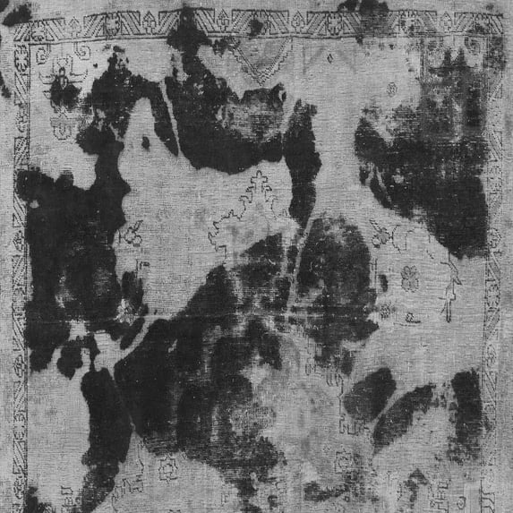 Ahgly Company Indoor Square Abstract Gray Modern Area Rugs, 6' Square