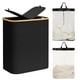 thumbnail image 1 of Cesto para Ropa Sucia, Cesta de Lavandería Dividida Plegable de Gran Capacidad con Bolsa Extraíble Tapa para Lavar, Para Baños Sala de Estar, Dormitorio y Lavandería (Negro), 1 of 7