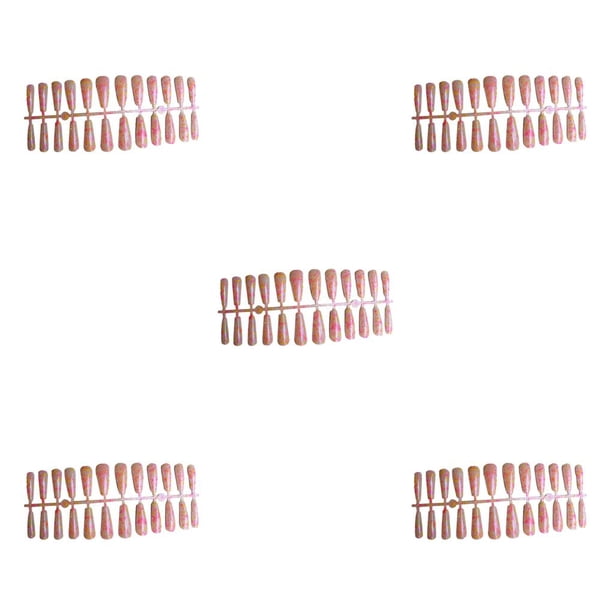 Vogacara 24 piezas de uñas artificiales en forma de T, puntas de uñas postizas con degradado de envoltura completa extralargas para mujeres y niñas, Type2 NO2 Vogacara CBP456260