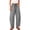 Black, variant on Women's Plaid Pants High Waisted Wide Leg Capri Pants Casual Loose Fit Drawstring Elastic Waist Baggy Trousers with Pockets for Summer Daily Vacation