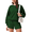 Dark Green, variant on PINSPARK 2 Piece Sets for Women Long Sleeve Sweatsuit Shorts Sets Crew Neck Matching Sets with 4 Pockets Vacation Outfits