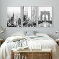 thumbnail image 3 of PixonSign Framed Canvas Print Wall Art Set Black & White NYC New York Cityscape Urban Architecture Photography Realism Scenic Landscape Decorative Colorful Multicolor for Bedroom - 24"x36"x3 White, 3 of 5