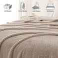 thumbnail image 6 of Whale Flotilla Fuzzy Fleece 50"x70" Throw Blanket for Couch, Fluffy Warm Soft Jacquard Blankets for Fall Winter, Lightweight and Cozy, Camel, 6 of 10