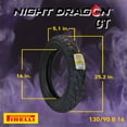 thumbnail image 3 of Pirelli Night Dragon Tire Set: 90/90-21 M/C 54H TL Front & 130/90B16 M/C 73H REINFTL Rear Cruiser Motorcycle Tires - Superior Traction & Handling for High-Performance Cruisers w/ Keychain, 3 of 8