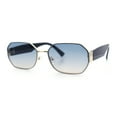 thumbnail image 6 of Womens Retro Dad Fashion Metal Rim Octagonal Rectangle Classy Sunglasses Gold - Blue Beige, 6 of 8
