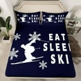 thumbnail image 2 of Erosebridal Ensemble de Draps de Lit Ski Taille Grand, Draps de Lit Ski Grand, Décor Rétro Sport 4 Pcs, 2 of 7