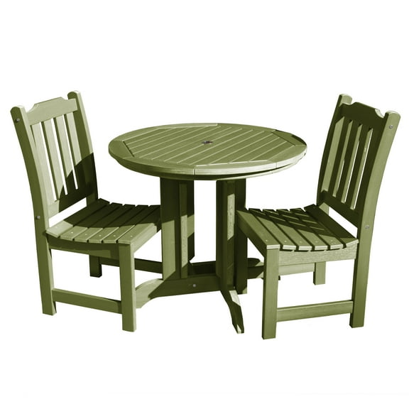 highwoodÂ® Eco-Friendly Recycled Plastic Lehigh 3pc Round Dining Set
