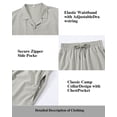 thumbnail image 5 of Men 2 Piece Linen Outfit Suitable for Indoor & Outdoor Beach Button Down Shirt Casual Loose Pant Sets S, 5 of 6