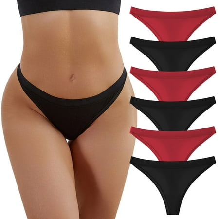 

ZMHEGW Underwear Women Christmas Gift For Underpants Patchwork Color Bikini Solid Briefs Knickers 6 Pieces Cotton Women s Panties
