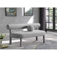 thumbnail image 3 of Meridian Furniture Parlor Grey Boucle Fabric Bench, 3 of 16