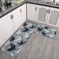 thumbnail image 2 of Rooster and Foliage Grey Pattern Anti Fatigue Kitchen Rugs Set Of 2, Non Slip Washable Decorative Floor Mats for Kitchen Sink Laundry, 17"x30" and 17"x47", 2 of 5