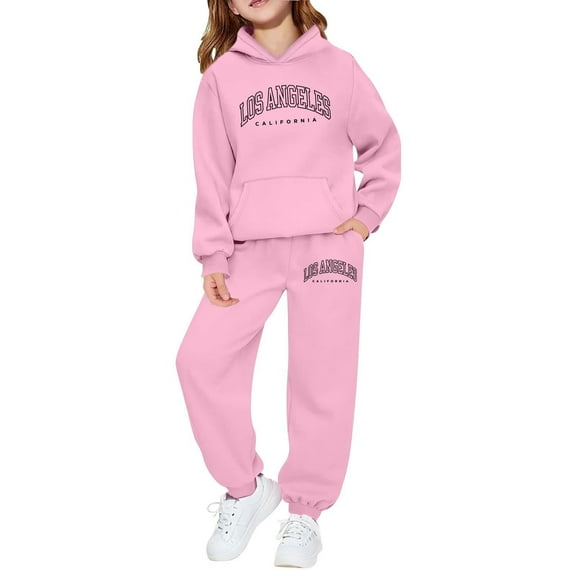 Gaexia Girl Outfits Size 10-12,Girls' Long Sleeve Hoodie And Sweatshirt With Letter Print For Casual Wear And Outdoor Activities