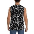 thumbnail image 4 of Lsque Skeletons Dancing Print Men's Cotton Blend Sleeveless Muscle Shirts (S-3XL)- Moisture Wicking, Odor Protection, UPF 30+,Medium, 4 of 8