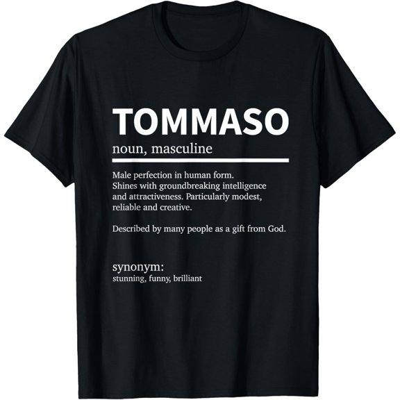 Men Tommaso Definition First Name Graphic T-Shirt