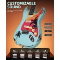 thumbnail image 6 of BAHAMUT 39" Electric Guitar, Red & Blue California Coastline Relic Style, Solid Poplar Body & Canadian Maple Neck, SSS Pickups & Locking Tremolo, Unique Weathered Design for Adults & Pros, 6 of 7