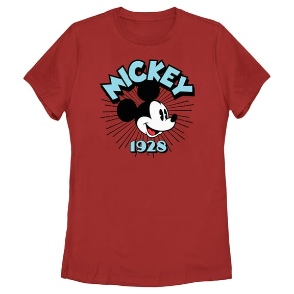 Women's Mickey & Friends 1928 Face Graphic Tee Red Medium