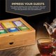 thumbnail image 3 of Tea Box Organizer with Drawer - 8 Compartment Bamboo Wooden Tea Storage Chest with Acrylic Window & Magnetic Lid - Tea Accessories & Gift Set for Women, Birthdays, House Warming Gifts New Home, 3 of 5