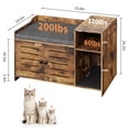 thumbnail image 3 of Studyset Farmhouse Hidden Cat Litter Box Enclosure Cabinet, Wooden Covered Litter Box Cabinet, Cat Furniture with Mark Pad and Storage Shelf, Discreet Indoor Cat House for Hallway, 3 of 6