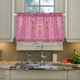 thumbnail image 2 of Yayeee Kitchen Curtains Tier Pair Light Filtering 27"x24" Rod Pocket Short Cafe Window Panel, Pink Doughnuts, 2 of 7