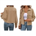 thumbnail image 2 of Chaquetas Informales de para Mujer, Chaquetas con Botones, Blusas de Larga de Moda para Otoño. Albaricoque S, 2 of 7