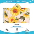 thumbnail image 2 of Pink Sunflower Daisy Pattern Hooded Bath Towel，50"x30" for Ages 3 To 12 Kids, Quick Dry Lightweight Soft Microfiber Hood Beach Towel Cover Up for Kids, 2 of 7