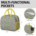 thumbnail image 3 of Checkered Pattern Lunch Tote – Retro Plaid Design Portable Insulated Cooler Bag for Office and Picnic, 3 of 6