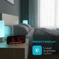 thumbnail image 3 of REGALWOVEN Digital Dual Alarm Clock for Bedroom, Easy to Set, Dimmable, Date Day of Week Temp Snooze, 12/24H 6.1 x 2.4 x 1 inch Red, 3 of 7