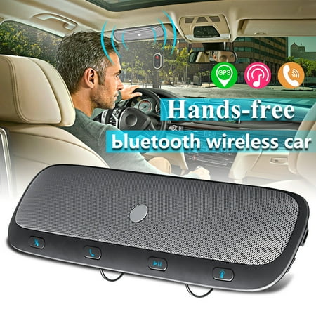 Wireless bluetooth Multipoint Handsfree Speakerphone Kit Car Sun Visor MP3 Player Speakers Hands-free Phone Audio Music Receiver Automatic Answering+ Car + USB