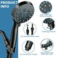 thumbnail image 4 of GPED High Pressure Shower Head, 7-Mode Handheld Shower Head, Anti-Clog Nozzles, Built-in Pause Mode & 2 Power Wash, High Flow Shower Head with Wall/Overhead Brackets &59" Stainless Steel Hose, Black, 4 of 7