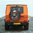 thumbnail image 7 of DouZhe Waterproof Spare Tire Cover, Vintage Gothic Skull with Roses Prints Adjustable Wheel Covers Fit for Jeep Trailer RV SUV Car, 16 inch, 7 of 7